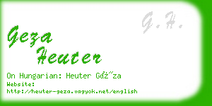 geza heuter business card